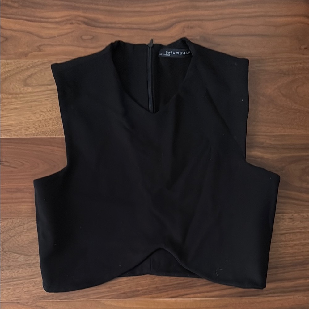 Zara Woman Black Sleeveless Top